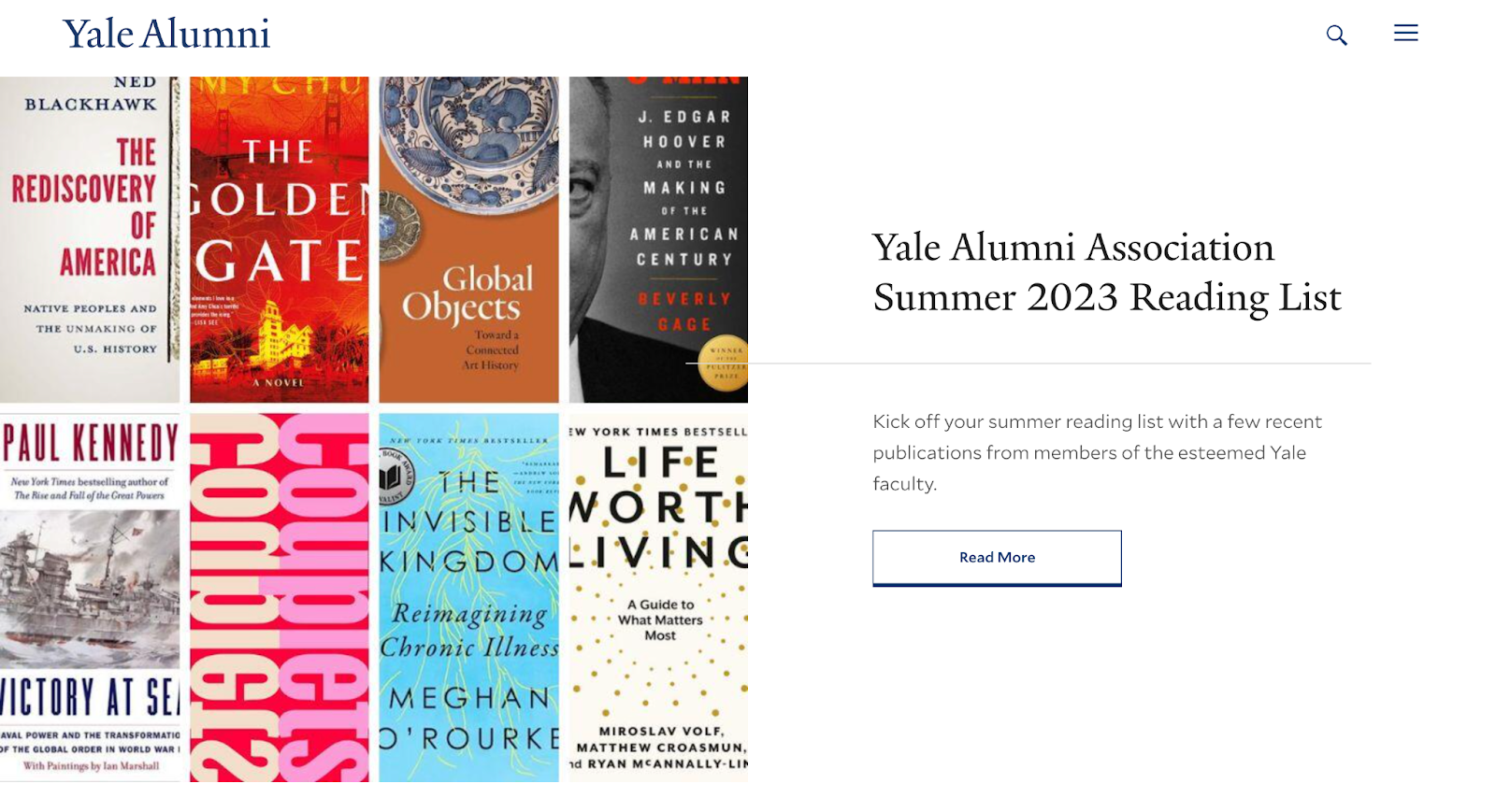 yale alumni reading list