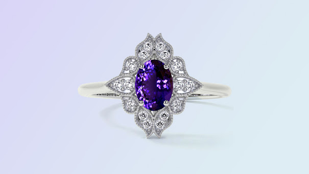 two vintage tanzanite rings