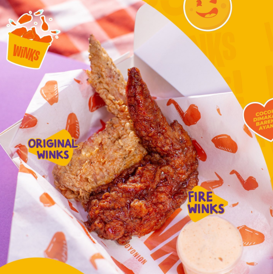 Dunia kreatif anak muda juga tercermin lewat dunia kuliner. Winks by Froyonion mewujudkan proses kreatifnya lewat menu-menu chicken wings dengan berbagai rasa. 