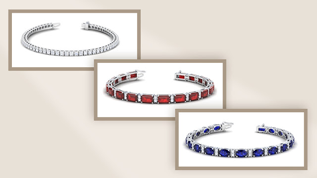 ruby, diamond, and blue sapphire bracelet