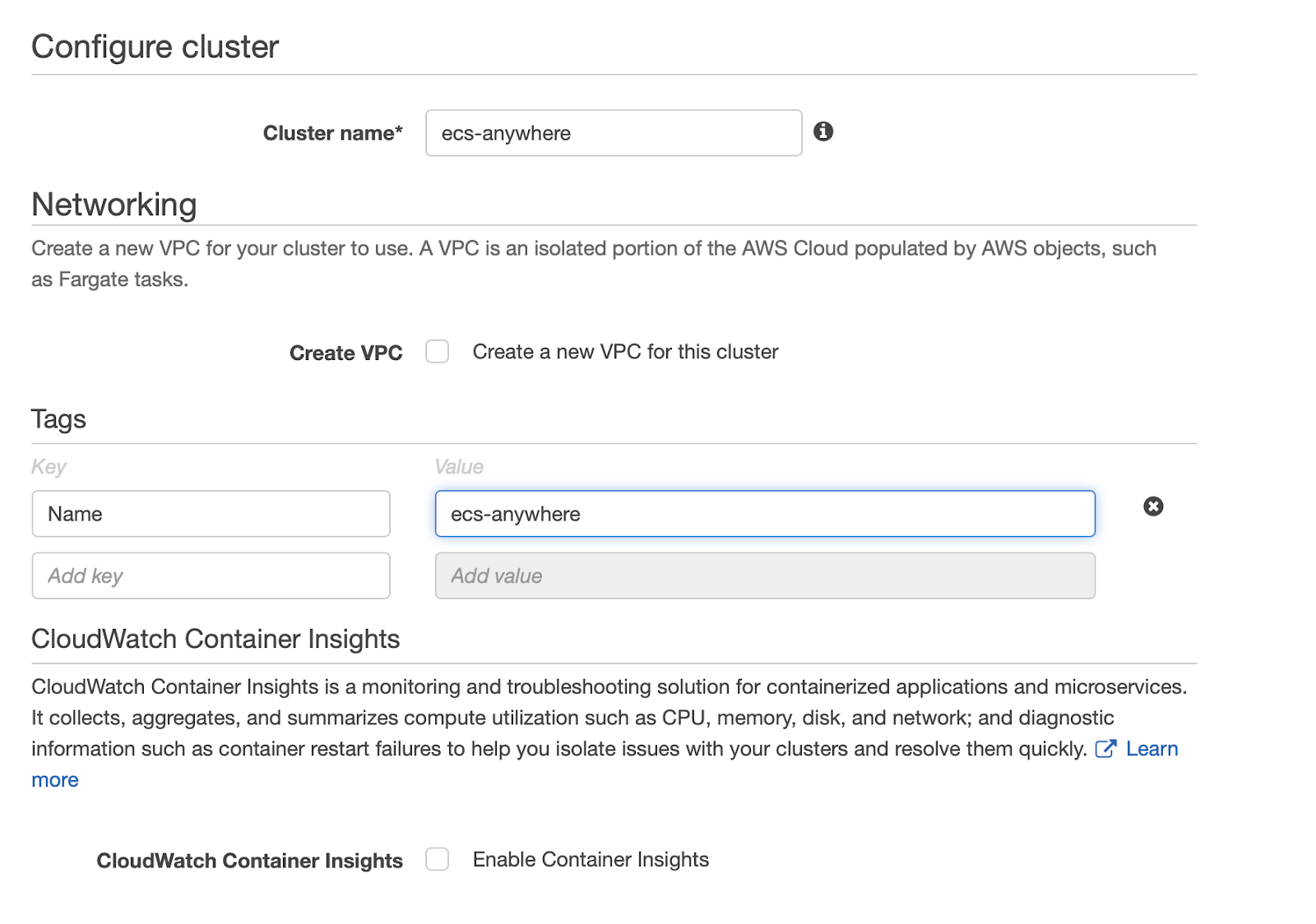 configure cluster