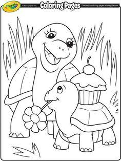 A tortoise valentine coloring page