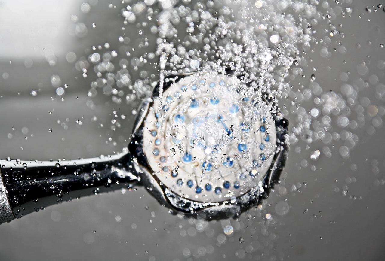 Water Flowing From a Showerhead