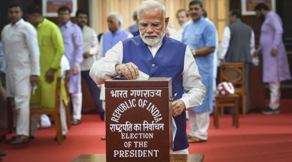 PM Modi voted in the recent presidential election.