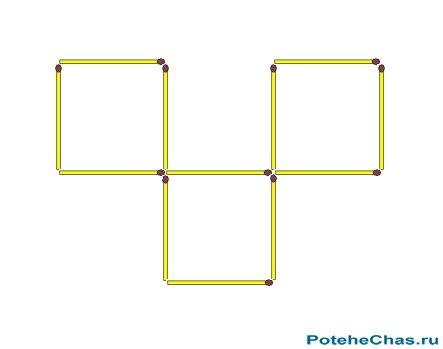 Перестановка спичек - Квадраты - Графическая головоломка