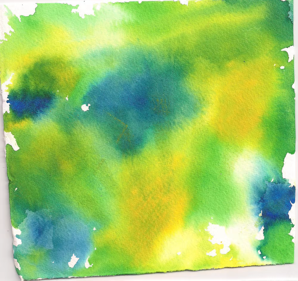 green and blue watercolor