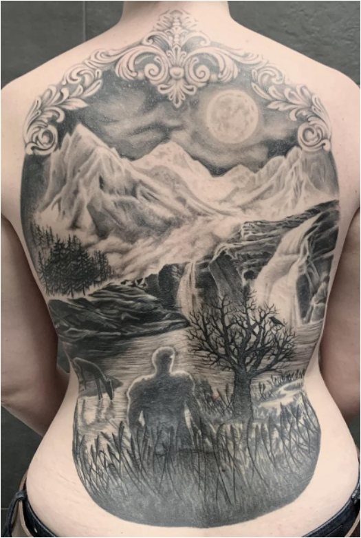 Mountain Waterfall Tattoo