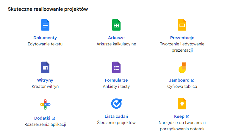 Google Workspace - aplikacje biurowe