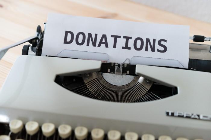 Donations on a typewriter