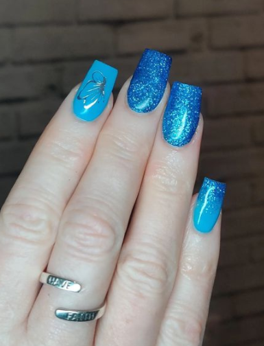 Shades Of Ocean Ombre Nail Designs