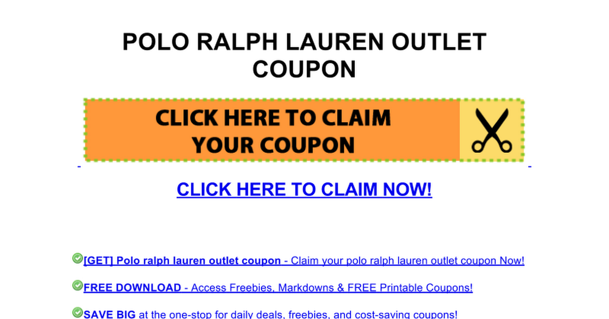 polo ralph lauren outlet coupon Google Docs