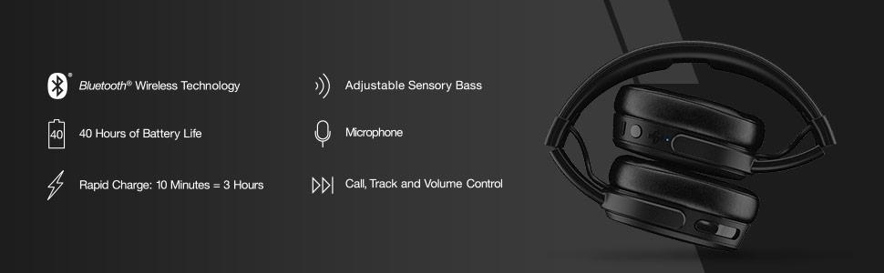Crusher Wireless Immersive Bass Headphones Features