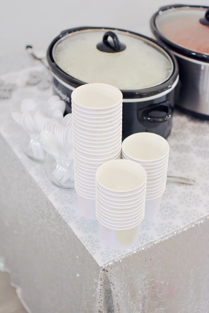 Iridescent Soup Cups from a Winter ONEderland 1st Birthday Party on Kara's Party Ideas | KarasPartyIdeas.com (24)