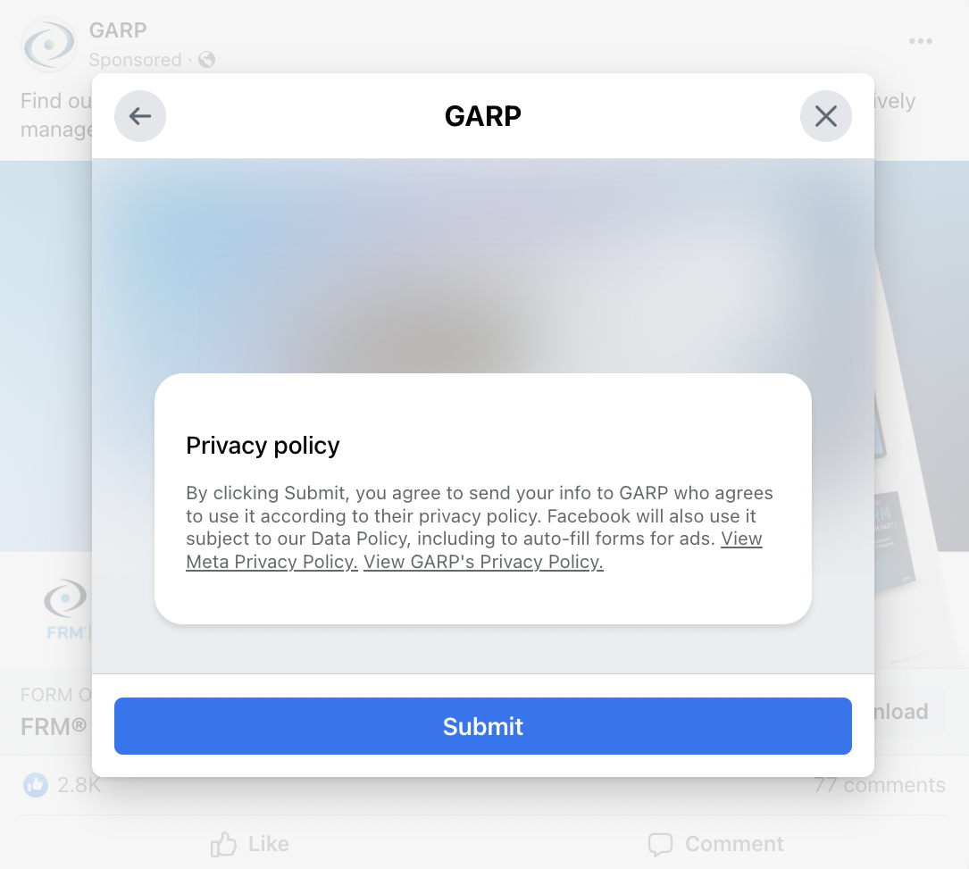 GARP privacy policy