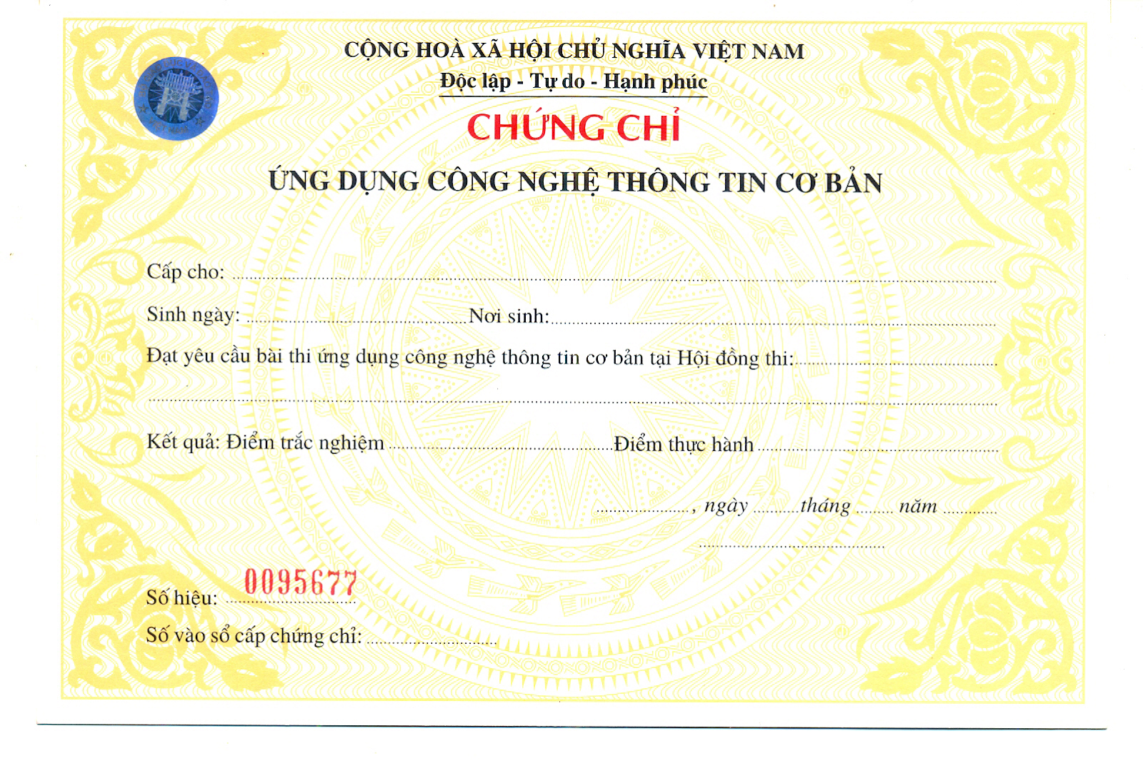Chung chi ung dung CNTT co ban