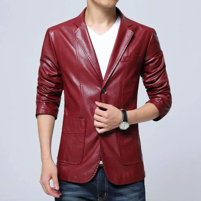 jaket kulit pria model korea