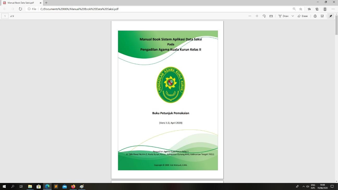 Pengadilan Agama Kuala Kurun Terbitkan Manual Book untuk Inovasi Aplikasi Data Saksi