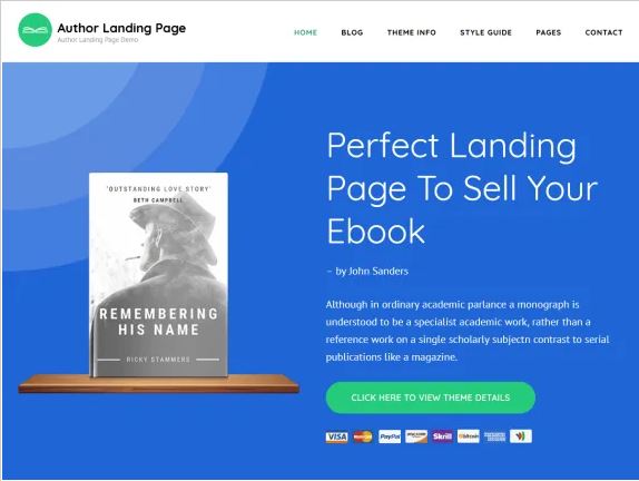 author landing page