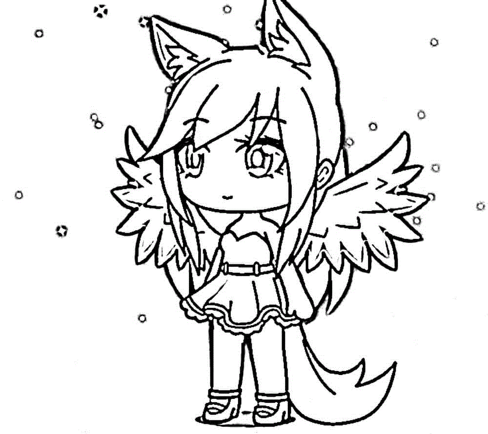 Wolf girl is an angel Coloring Pages