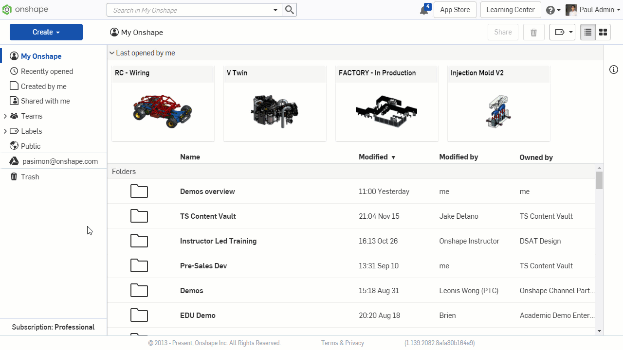 Find and export the default Onshape material library