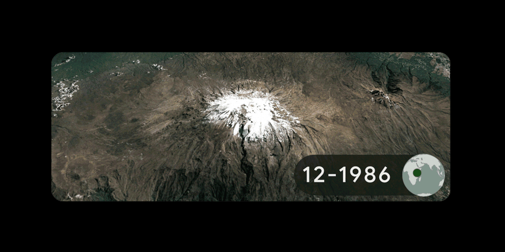過去 40 年間に地球がどのように変化したかを示すGIF。