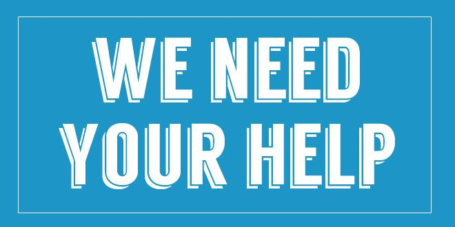 We need your help banner
