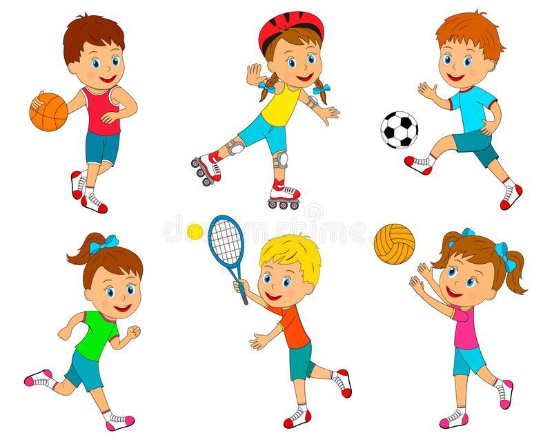 Спорт для детей иллюстрация вектора. иллюстрации насчитывающей малыши -  114652090