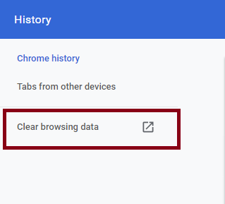 clear browsing data (Chrome)