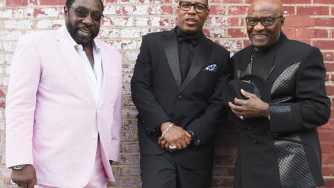 Walter Williams, Eric Grant and Eddie Levert of The O&#39;Jays at The Apollo Theater on June 13, 2016 in New York City.  