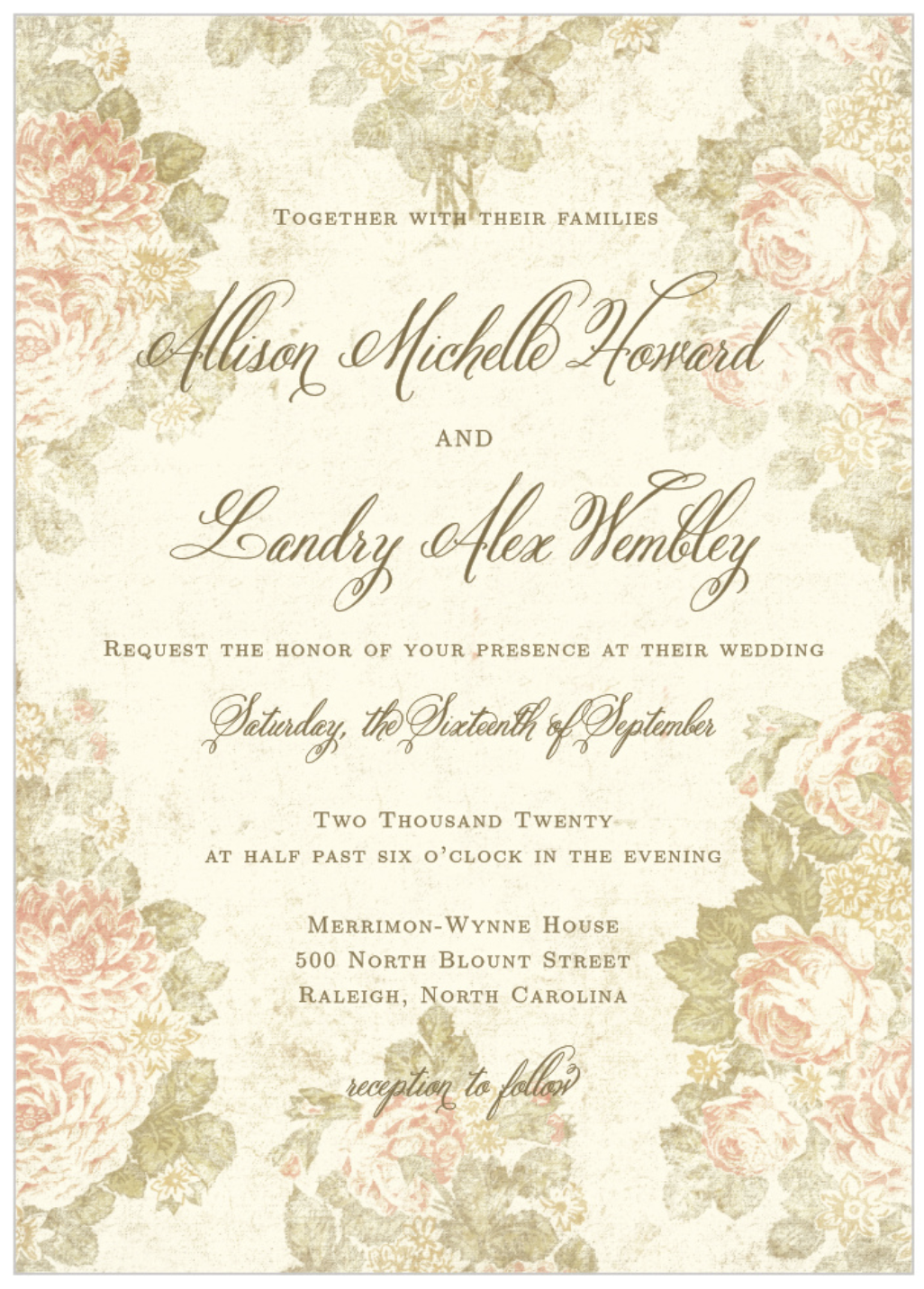 vintage modern wedding invitation