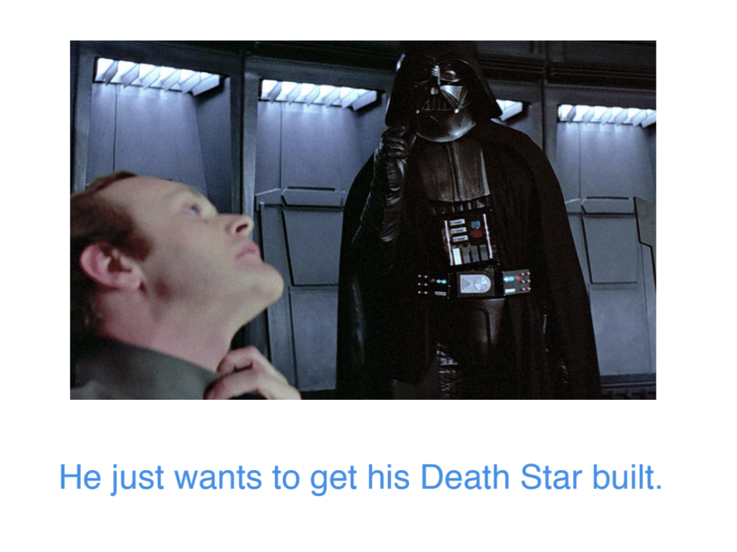 Darth Vader chocking imperial officer