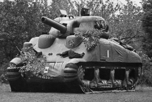 An inflatable tank that was used as part of Operation Fortitude. Image via Wikimedia Commons.
