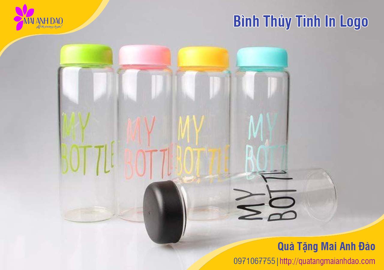 Bình thủy tinh quà tặng in logo quảng cáo