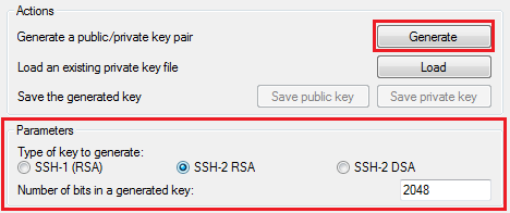 putty generate rsa ssh key
