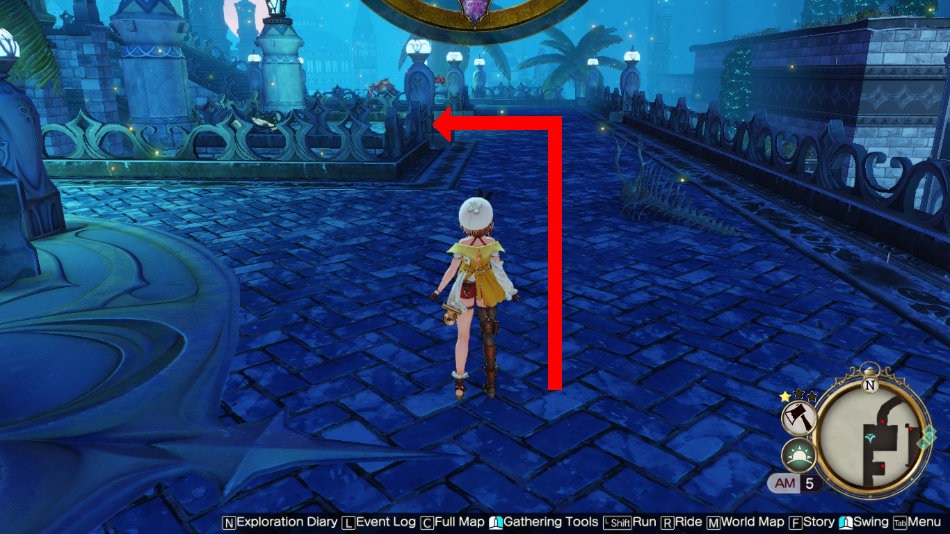 On top of the spiral stairway and walking to the end of the floor | Atelier Ryza 2: Lost Legends & the Secret Fairy