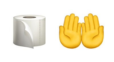 Emojis of toilet paper and hands