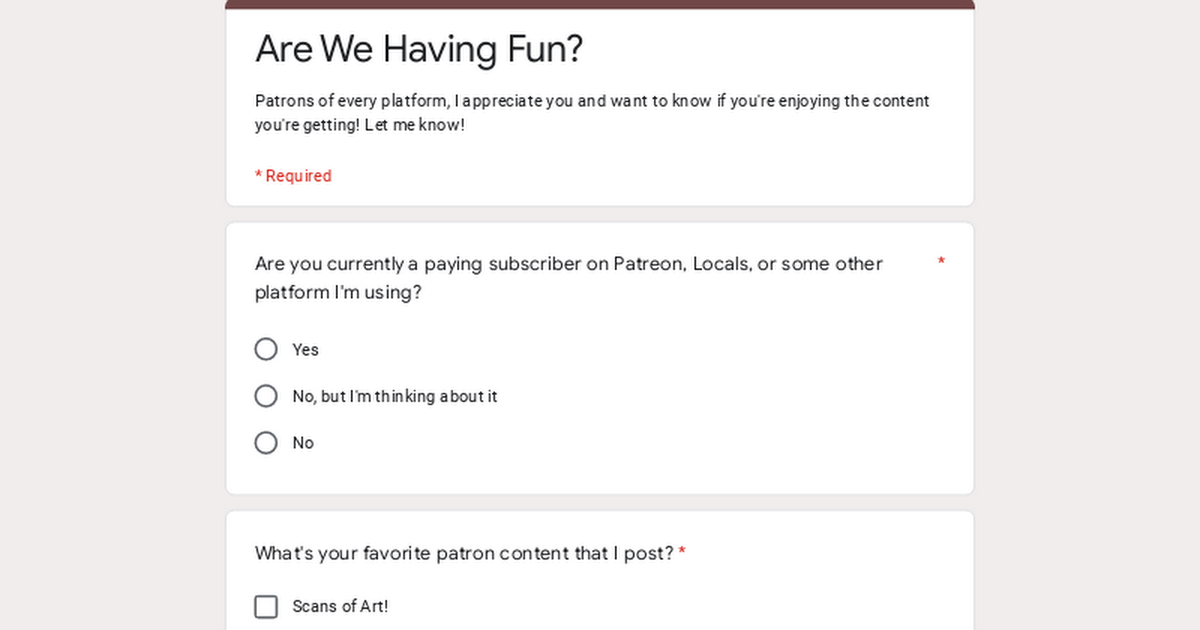 Are We Having Fun?
