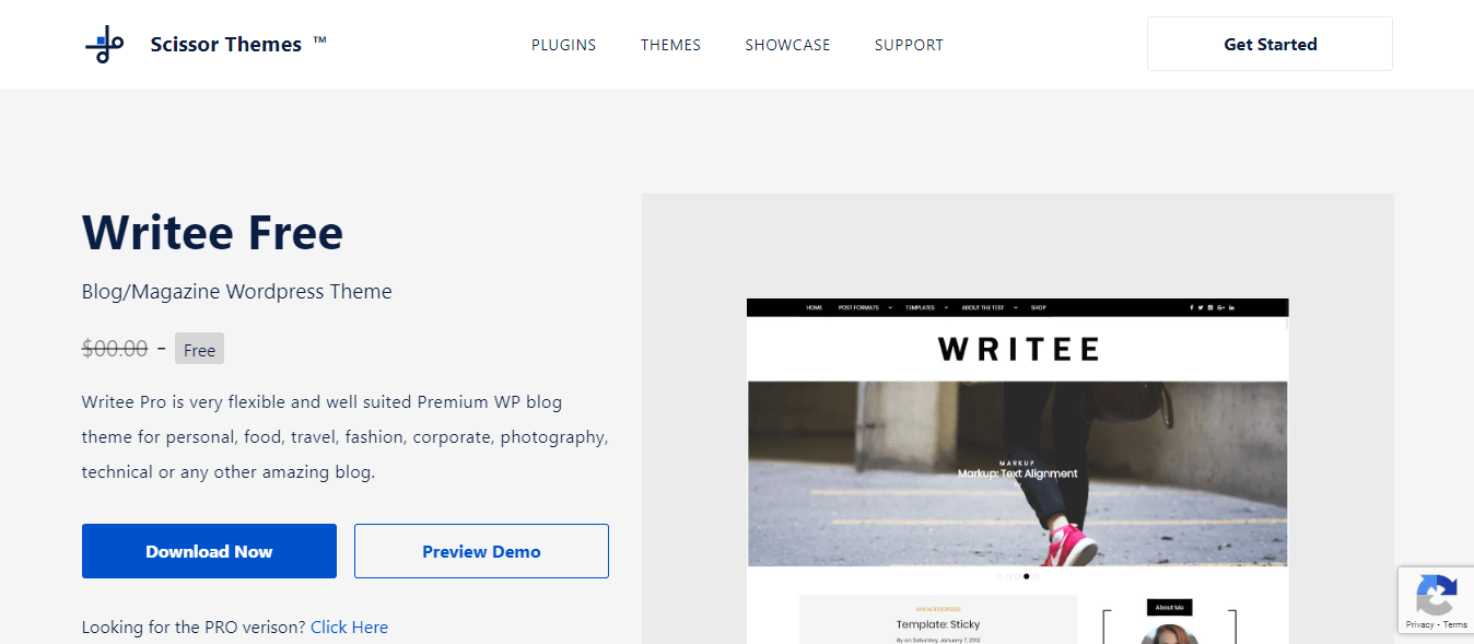 Free blogging WordPress theme: Writee is a responsive solution.