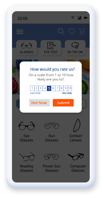 A mobile application that uses nudges and walkthroughs to help them gather feedback from users