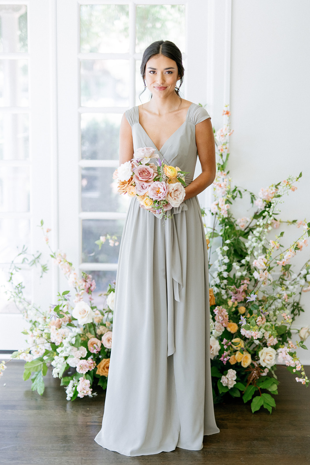 Silver Sage Bridesmaid Dress at Revelry | Velvet Fabric by Yard | Made to Order Silver Sage