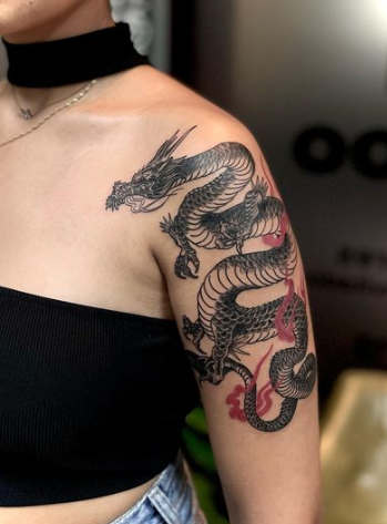 Dragon Classy Shoulder Tattoos Female
