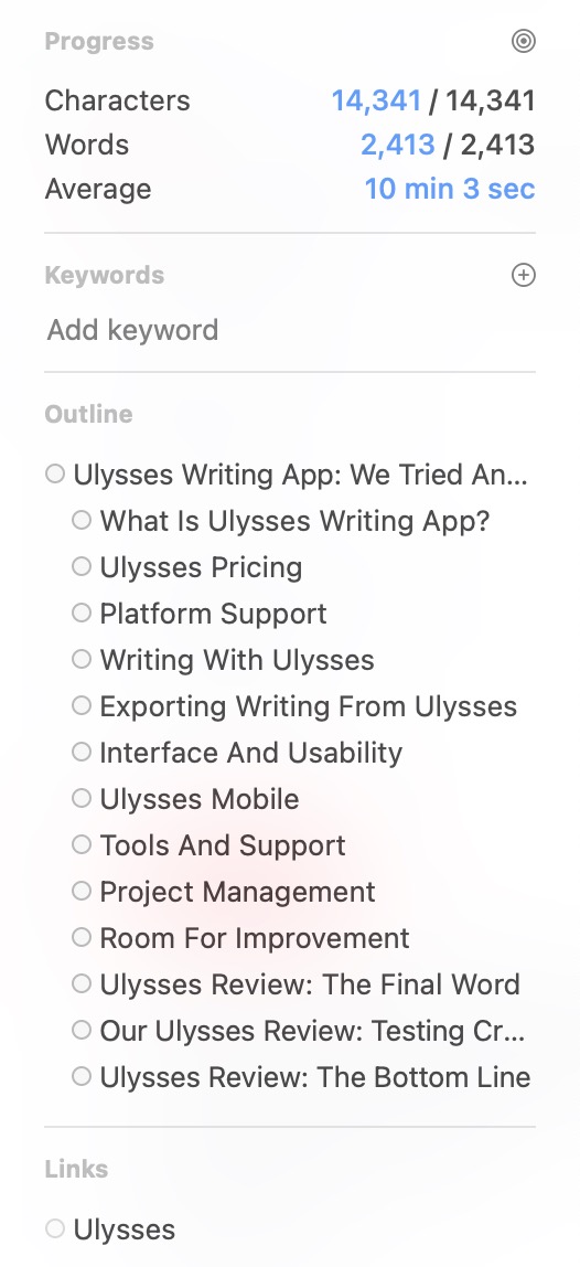 Writing with Ulysses