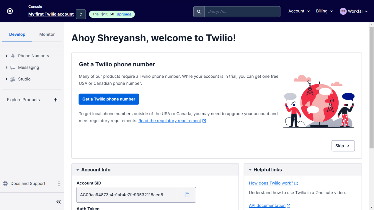 Build a communication microservice to send text messages using Twilio and Express