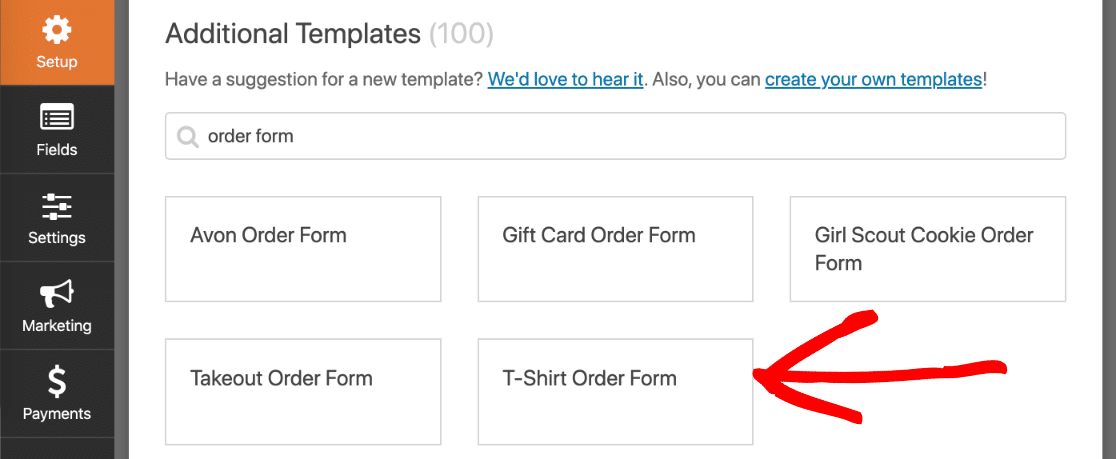 create payment forms additional templates