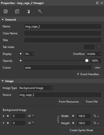 Properties Pane in Saola Animate 3