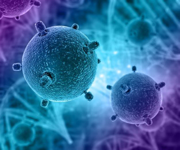 3d render of a medical background with abstract virus cells Free Photo