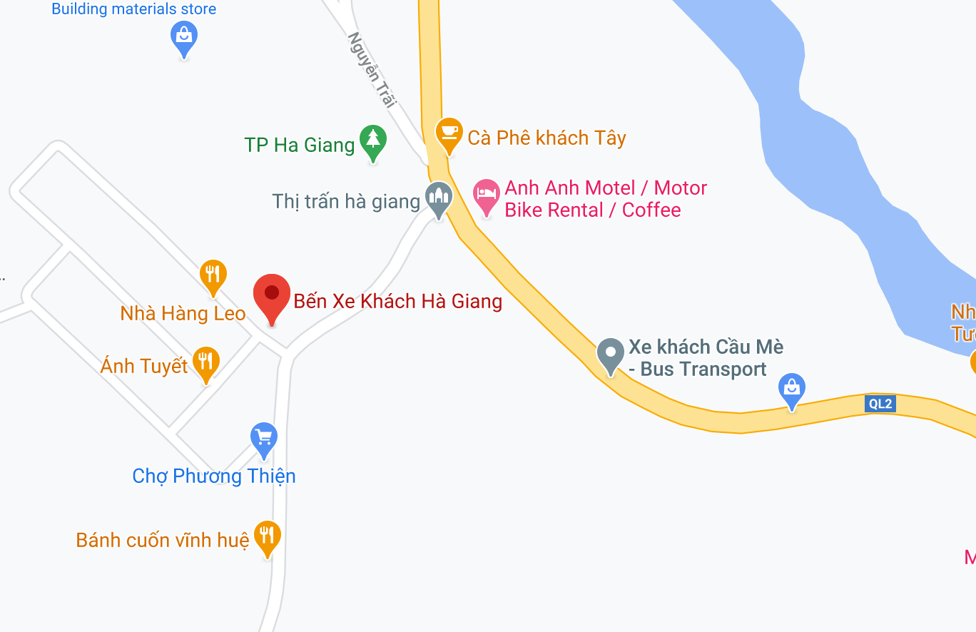Địa điểm đón/trả khách tại Hà Giang
