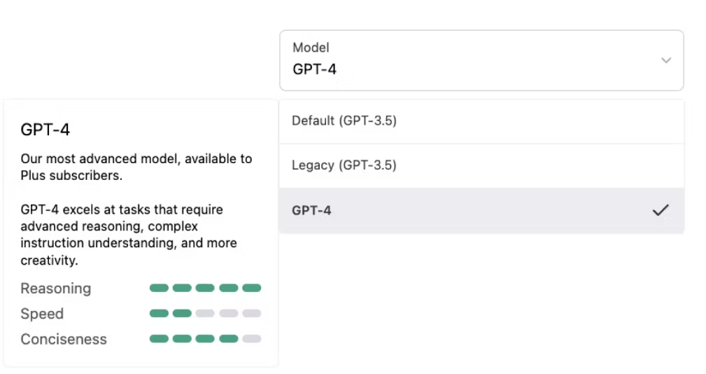GPT 3 vs. 4 - Select GPT-4 model