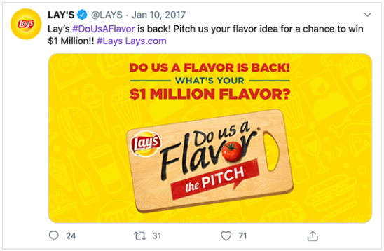 Lay's incentivising UGC as social proof