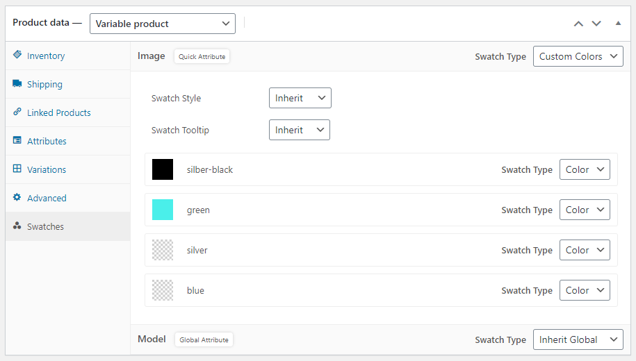 WooCommerce color attribute